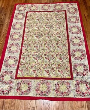 Couleur Nature Bruno Lamy Hand Made 100% Cotton Floral Tablecloth 59" x 86"
